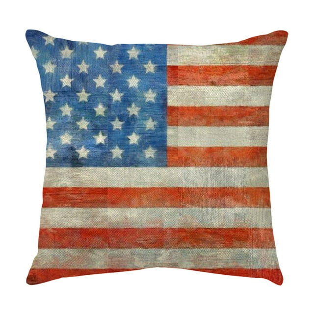 Up to 65% Off SMihono Independence Day Pillowcase Cartoon Style Linen Digital Printing Pillowcase