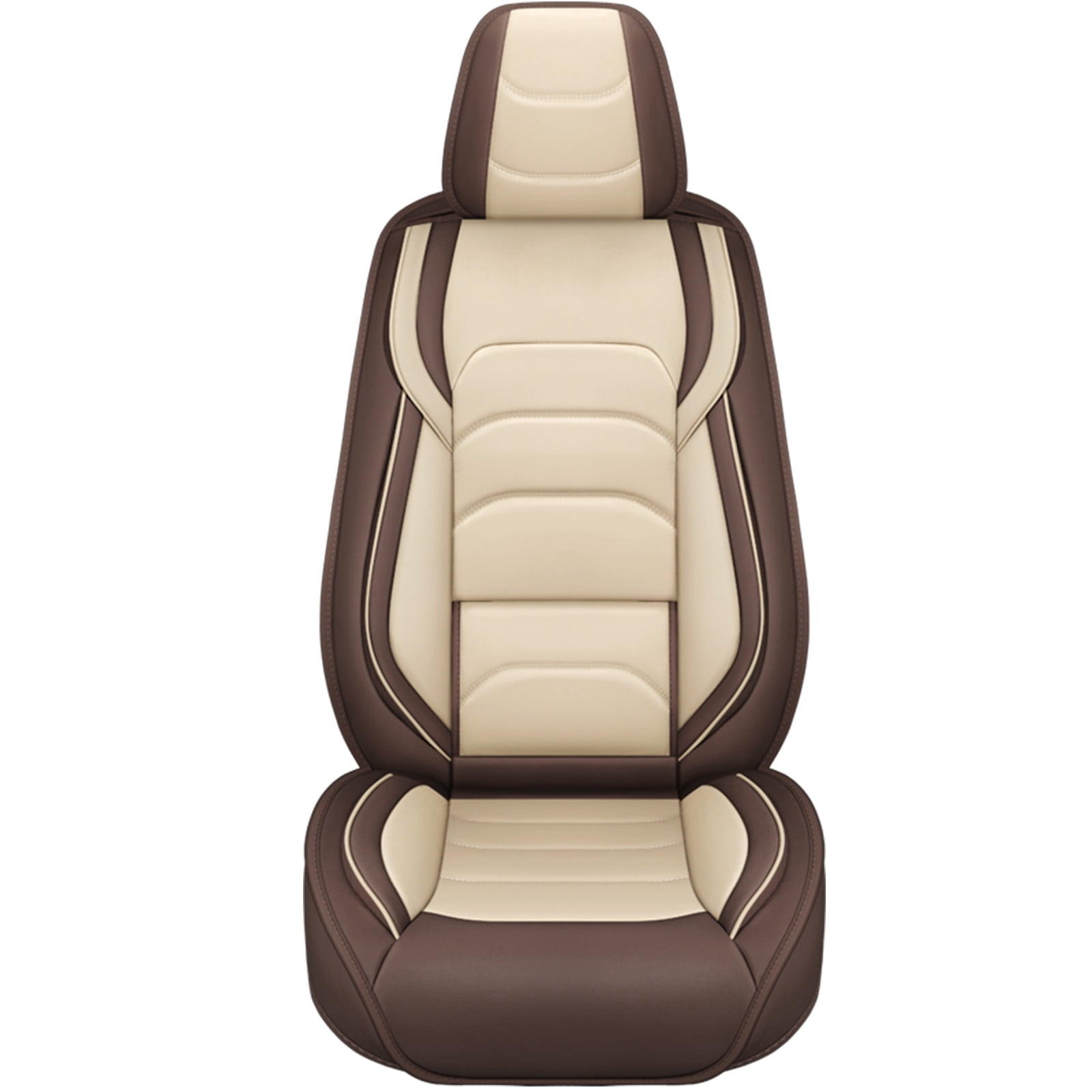 OTOEZ Universal Car Seat Cover, 5-Seat Full Set PU Leather, Front Rear Seat Protector, Waterproof Cushion Fit Most Honda Toyota Chevy Ford Nissan Vehicle Truck SUV