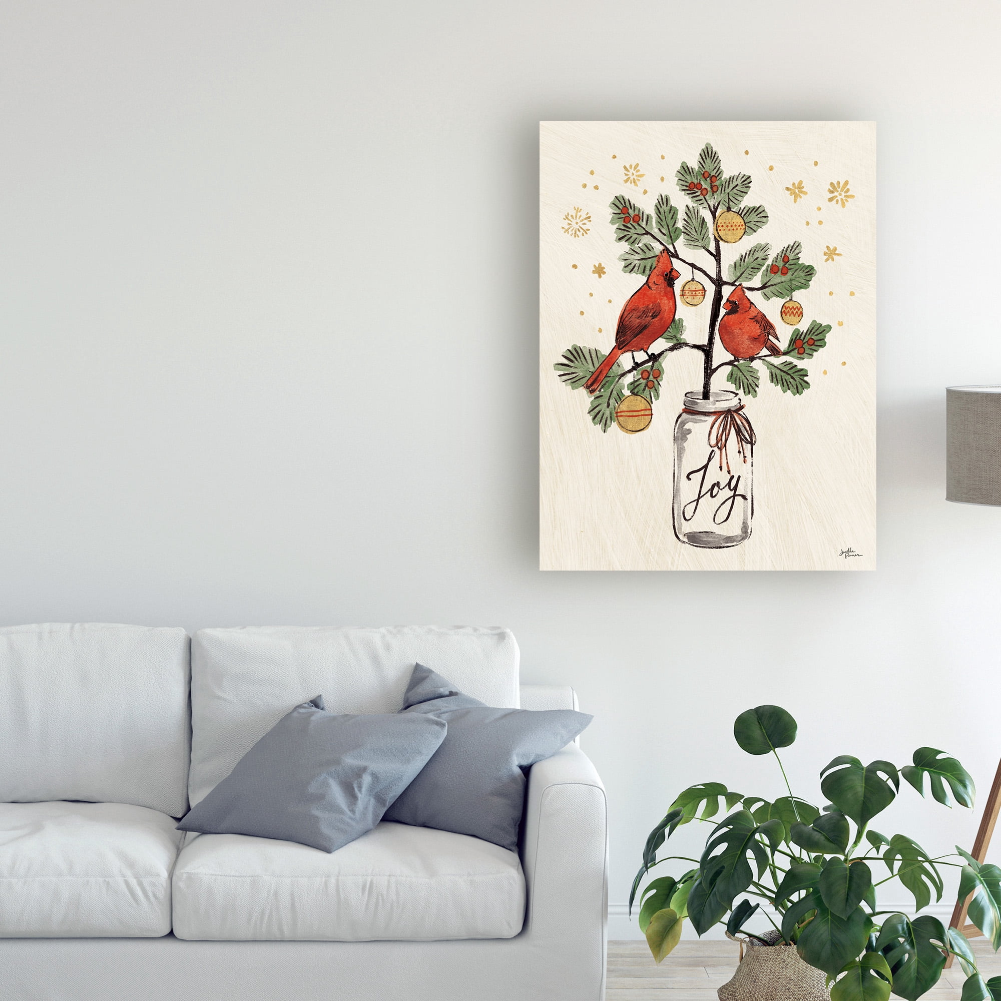 Trademark Fine Art 'Christmas Lovebirds XIV' Canvas Art by Janelle Penner