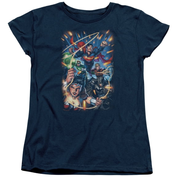 Jla - Under Attack - Women's Short Sleeve Shirt - Large