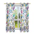 thumbnail image 7 of Yayeee Window Curtains Light Filtering 63"x42" Grommet Panel Pair Home Living Room Decor, Blue Doodle Pattern, 7 of 7