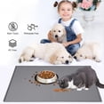 thumbnail image 4 of syligr Silicone Pet Food Mat with Raised Edges Splash Proof Waterproof Easy Clean Feeding Mat for Cats Dogs Kitchen Counter Drying Heat Insulation Mat 19x12 Inches Large, 4 of 6