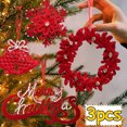 thumbnail image 2 of 1-3PCS Christmas Red Flocking Hanging Pendant Plastic Ribbon Wreath DIY Crafts Ornament Home Party Xmas Tree Decoration Supplies, 2 of 5
