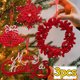 thumbnail image 2 of 1-3PCS Christmas Red Flocking Hanging Pendant Plastic Ribbon Wreath DIY Crafts Ornament Home Party Xmas Tree Decoration Supplies, 2 of 5