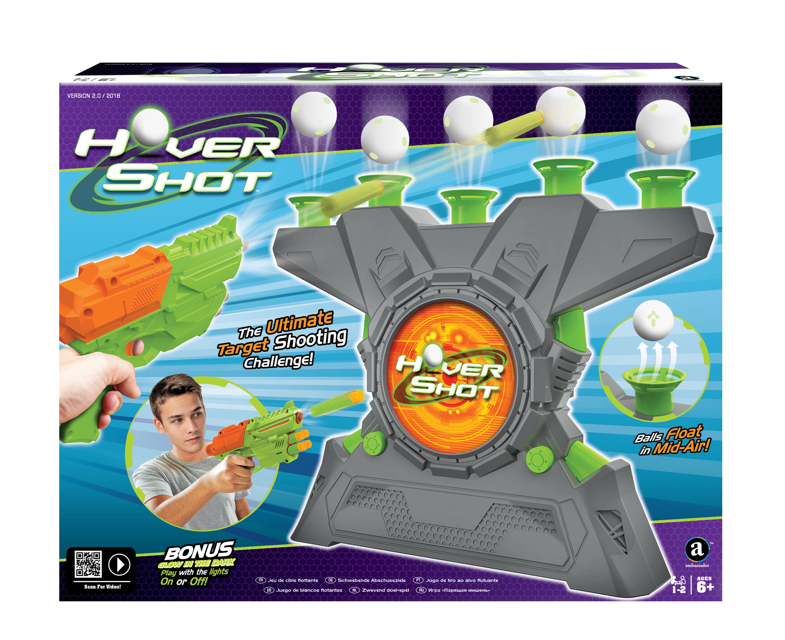 Upgraded Hover Shot Floating Target Game,Glowing Night Flying Ball with Music Table Tennis Target Shoot Play Set Shooter Target Game Suspension Ball Target for Kids Children,Educational Toy Gift 