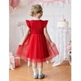 thumbnail image 4 of Oudiya Toddler Girls Lace Tutu Dress 3 Layer Tulle Ruffle Sleeve Summer Flower Girl Wedding Birthday Dress, 4 of 6