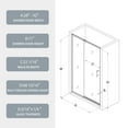 thumbnail image 2 of 38-42"W x 71"H Sliding Shower Door, Piovt Swing Glass Shower Door with 1/4"(6mm) Clear SGCC Tempered Glass, Pivot Frame Sliding Shower Door for Bathroom, Matte Black, Reversible Installation, 2 of 7