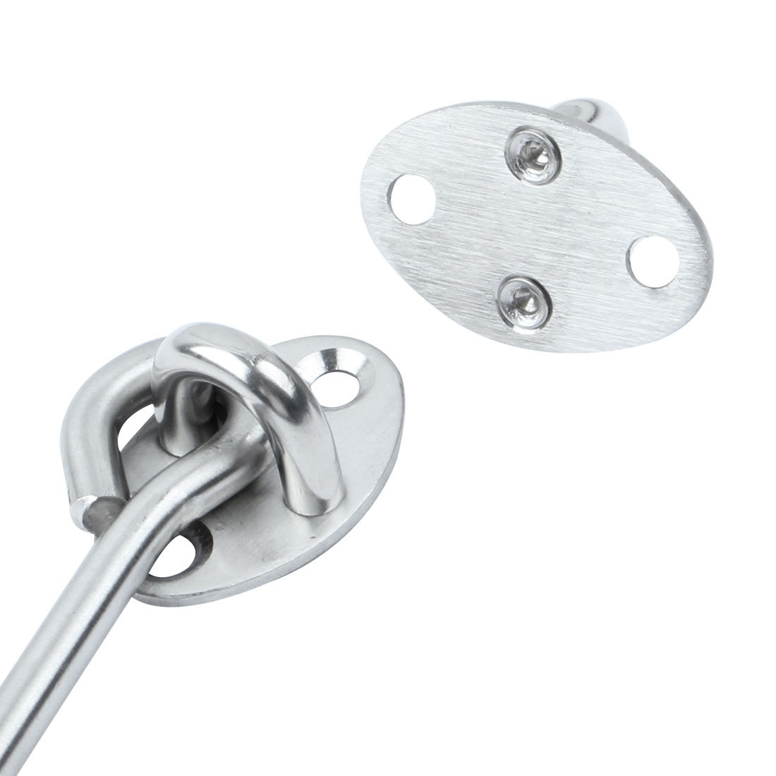 Unique Bargains Steel Door Window Cabinet Gate Latch Catch Hook 2 Pcs 0.59" x 0.24"