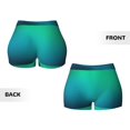 thumbnail image 6 of Yiaed Green Turquoise Teal Print Women's Athletic Shorts Running Shorts Sporty Short High Waisted Elastic Workout Shorts for Yoga Gym Running & Sports -Large, 6 of 8