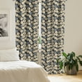thumbnail image 2 of Ambesonne Abstract Window Curtains, Neutral Rose Petals, Each 28" W x 84" L, Dark Blue Grey Ecru, 2 of 4