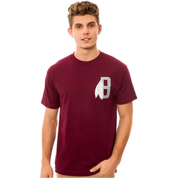 Black Scale Mens The Feather B Logo Graphic T-Shirt, Red, Small