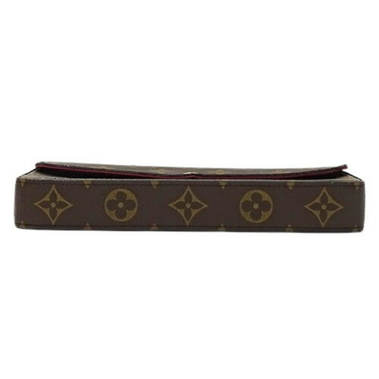 Pre Owned Louis Vuitton LOUIS VUITTON Bag Monogram Women s Shoulder Clutch Pouch 2way Pochette Felicie Fuchsia M81896 Brown Chain Compact Good Walmart