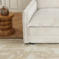 thumbnail image 7 of Beige Corduroy Fabric Loveseat Sofa Couch for Living Room - Upholstered Deep Seat 2-Seater with 2 Pillows, Premium Comfort &amp; Flexible Design, 7 of 7