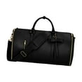 thumbnail image 1 of Bolsa de lona de cuero sintético con correa de hombro ajustable y desmontable, resistente al agua. Negro, 1 of 9