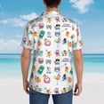 thumbnail image 4 of Sikiie Hello Summer Cat Print Men's Hawaiian Shirt, Summer Beach Button Pocket Short Sleeve T-Shirt,Small, 4 of 7