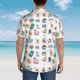 thumbnail image 4 of Balery Hello Summer Cat Camisas hawaianas de manga corta para hombre, camisas playeras de corte holgado, camisas de vacaciones con botones,Large, 4 of 7