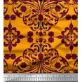 thumbnail image 1 of Soimoi Velvet Fabric Moroccan Damask Printed Fabric 1 Yard 58 Inch Wide, 1 of 3