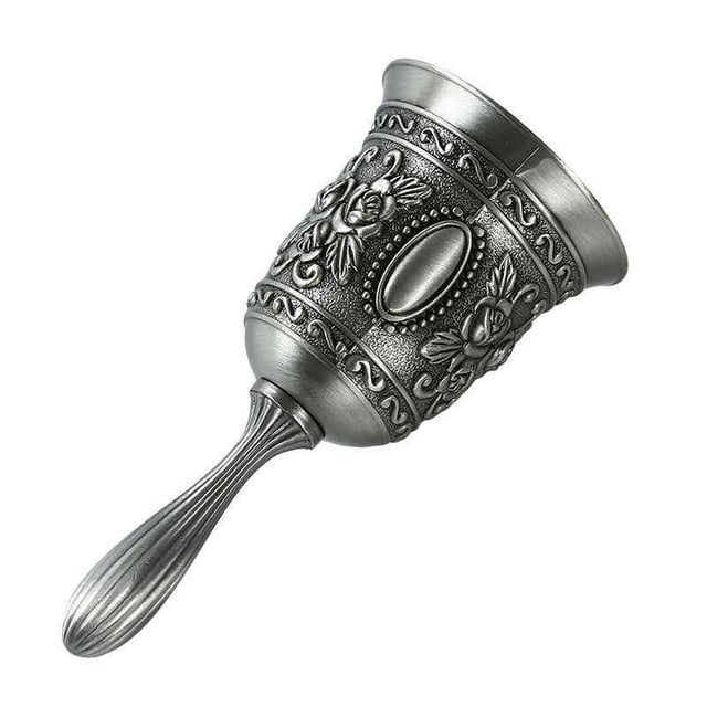 Campana de mano, Campana de cena de metal Campanas de boda decorativas Campana de servicio Campana de llamada Campana de Navidad,Plata