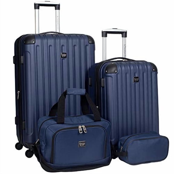 Travelers Club Midtown Hardside 4-Piece Luggage Travel Set - Navy Blue