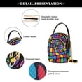 thumbnail image 4 of FORMRS Crossbody Bag for Women Quilted Travel Shoulder Cell Phone Purse with Chain Strap Handbag, Colorful Psychedelic, 4 of 7