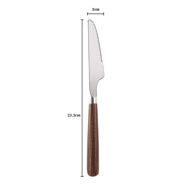Cuchillo, tenedor y cuchara con mango de madera de acero inoxidable 304 Fivean unisex