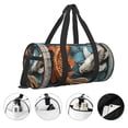thumbnail image 3 of Fotbe Colorful Koi Fish Art Bolsa Deportiva de Lona Plegable con Estampado, Bolsa de Gimnasio con Bolsillo Seco/Húmedo, Bolsa de Viaje Ultraligera de Gran Capacidad, 3 of 6