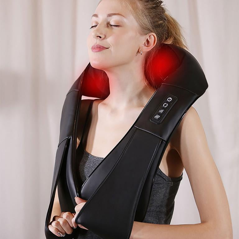 SHIORLAM Shiatsu Neck Massager for Pain Relief Deep Tissue with Heat, 3D Kneading Massage Pillow Back Shoulder Massagerfor Body Muscle, Plug-in Use for Home Office Car, Gifts for Mom Dad Him Her