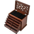 thumbnail image 3 of O'force Large Jewelry Organizer Wooden Storage Box 6 Layers Case with 5 Drawers, Brown, 3 of 7
