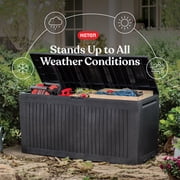 Keter Comfy 70 Gallon Durable Resin Outdoor Storage Deck Box Ideal Store Garden Tools and Pool Toys, Graphite Grey
