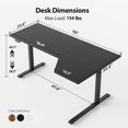 thumbnail image 3 of unbranded 63 Inch L-Shaped Standing Desk with Cable Management, Corner Stand Up Desk, Electric Adjustable Computer Desk for Home Office Work, Black, 3 of 16