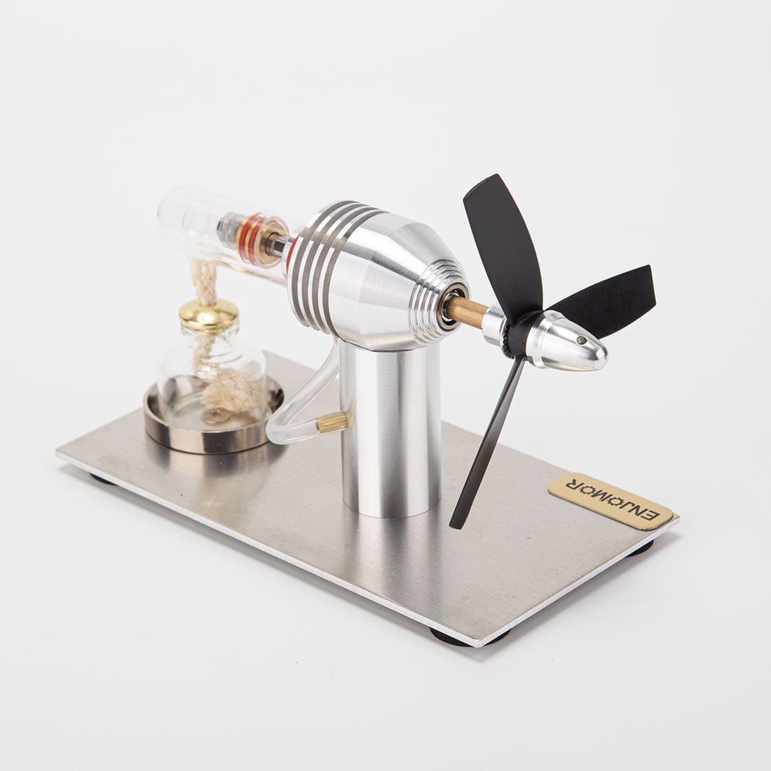 ENGINEDIY Stirling Engine Model Kits for Adults 3 Blades Aircraft Stirling Engine Model That Runs with Alcohol Lamp Mechanical Gift for Technology Enthusiasts