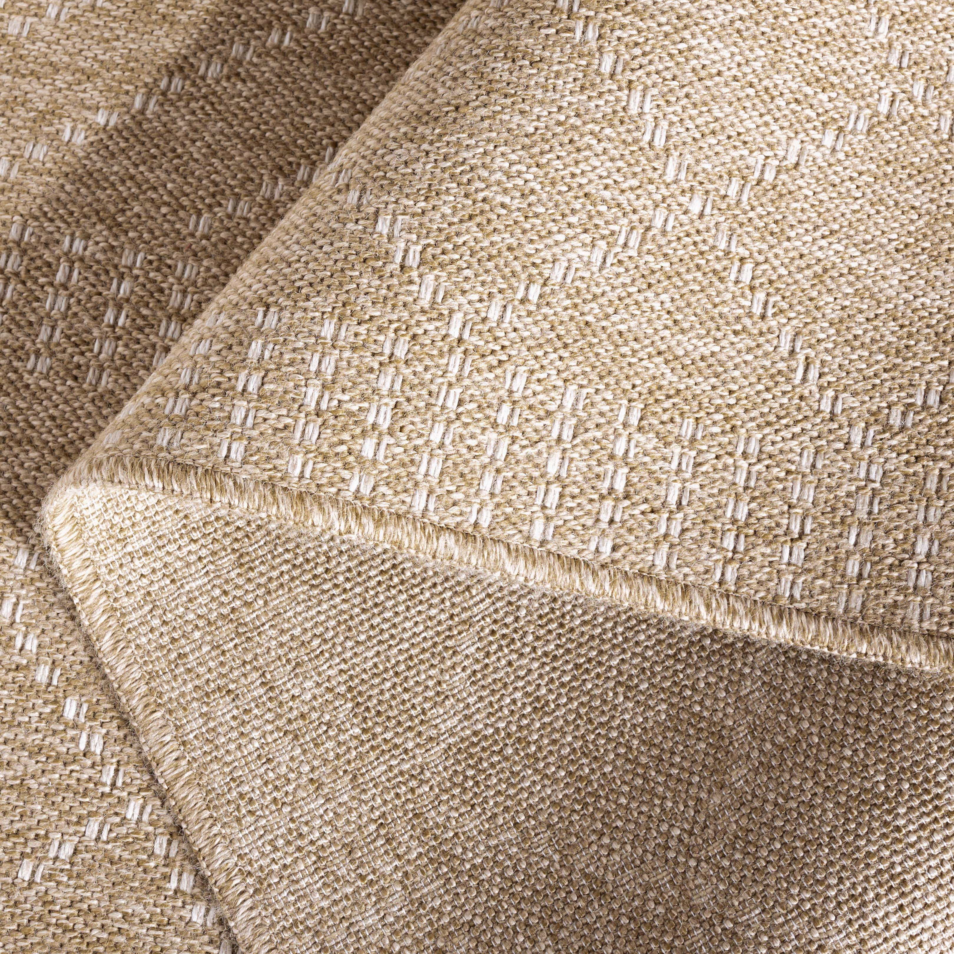 SAFAVIEH Retreat Joisse Geometric Indoor/Outdoor Area Rug, Natural/Ivory, 6'7" x 6'7" Round