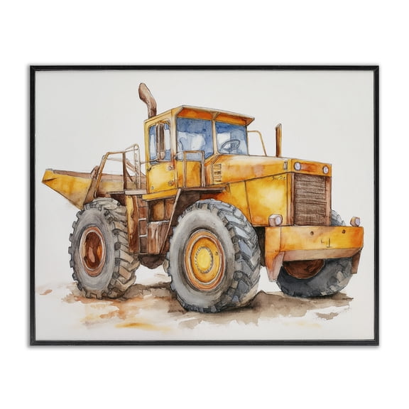 Stupell Industries Construction Truck Whimsicality Black Framed Giclee Art, design by Steve Hunziker