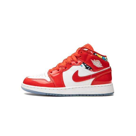 Jordan GRADE SCHOOL Air Jordan 1 Mid SE GS "Barcelona Sweater Red Patent" DC7248 600 from Stadium Goods