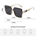 thumbnail image 2 of Gafas de sol de moda de alta gama con montura grande y cuadrada, gafas de sol anti-ultravioleta, hechas de TR, 2 of 5