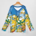 thumbnail image 3 of Simpsons Womens T Shirts V Neck Long Sleeve Tops Causal Loose Summer T-Shirts 4XL, 3 of 7