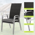 thumbnail image 4 of JUSTLET Patio Dining Chairs Set of 4, Outdoor Stackable Armrest Chairs Space Saving, Black, 4 of 10