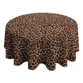 thumbnail image 4 of Brown and Black Leopard Print Round Tablecloth 60"x60",Wrinkle Wipeable Table Cloth for Kitchen Dining Room Picnic Patio Party, 4 of 6
