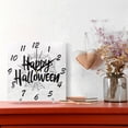 thumbnail image 2 of Square Wall Clock Silent Non-Ticking Battery Operated Retro 7.78" Clock for Bedroom Living Room Decor Halloween Font and Spider Web, 2 of 9