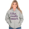 thumbnail image 3 of Like Really Smart Donald Trump Quote Zip Hoodie Sweatshirt Women Brisco Brands M, 3 of 6