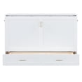 thumbnail image 5 of Queen Size Murphy Bed Wall Bed With Drawer And A Set Of Sockets & Usb Ports, Pulley Structure Design, White, 5 of 9