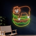thumbnail image 2 of Handmadetneonsign Burger Sloth Neon Sign, Sloth Burger Led Sign, Sloth Burger Led Light, Burger, 2 of 5