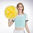 thumbnail image 1 of Hbdhejl 2Pcs Cheerleaders Handheld Color Flower Sports Activities Performance Cheering Supplies Round High Density Color Strip Lightweight Double Finger Ring Buckle Design Anti Slip Off, 1 of 4