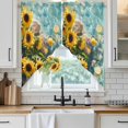 thumbnail image 3 of Swag Valance Curtains for Windows, Sunflower Lemon Light Filtering Kitchen Curtains with Rod Pocket, Watercolor Summer Lake Aqua Sea Window Treatment Valances for Living Room, 36x63 - 2 PCS, 3 of 9