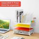 thumbnail image 4 of Organizador de escritorio Marbrasse de malla de 4 niveles con 5 soportes para archivos, color blanco, 4 of 7