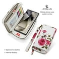 thumbnail image 6 of Multifunctional Wallet Case For Samsung Galaxy S22 Plus with RFID Blocking Card Slots,Detachable Purse Soft PU Leather Magnetic Snap Hand Strap Zipper Pocket Cute Flower Case with Carabiners,White, 6 of 13