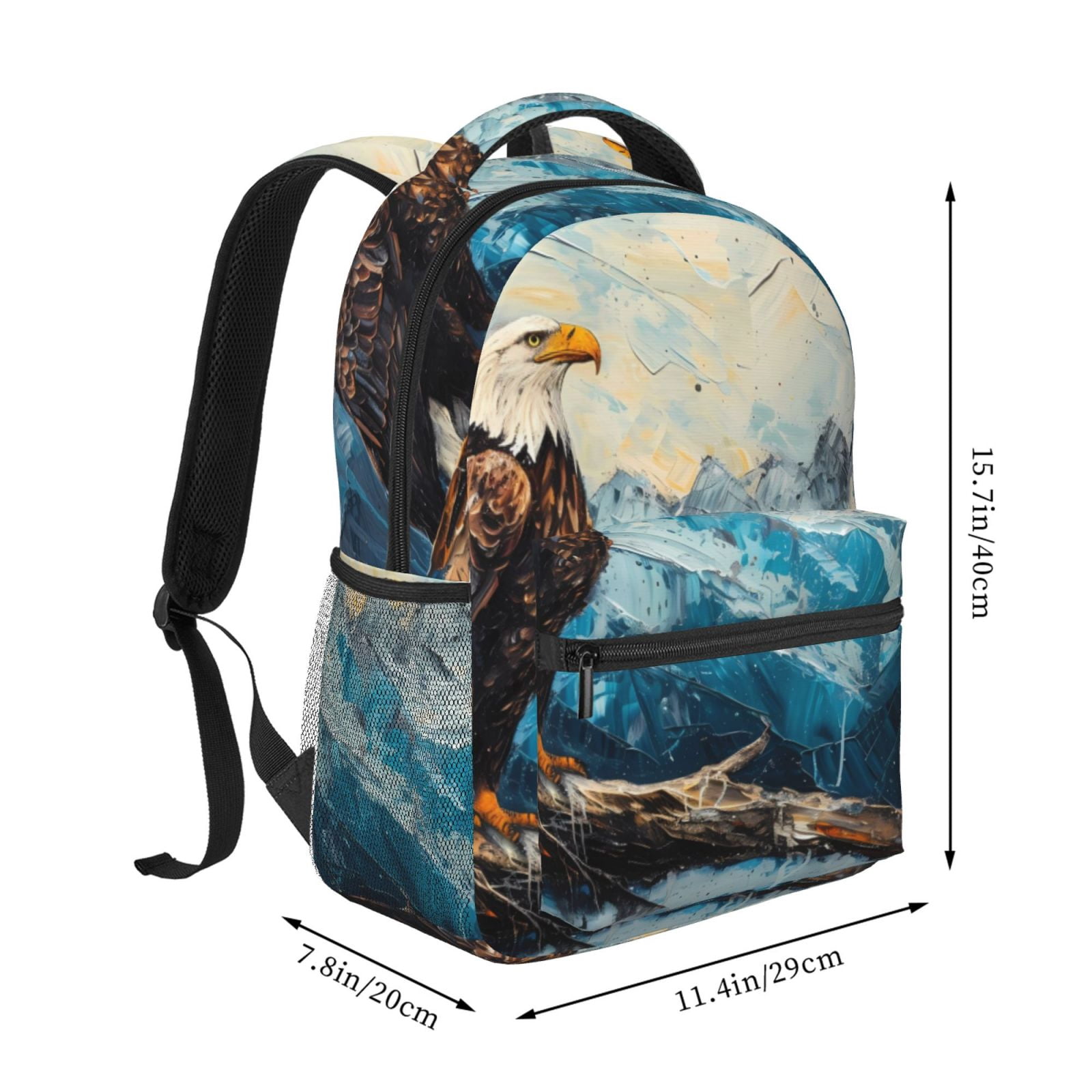 Xecao Iceberg Bald Eagle Backpack, a stylish and functional choice for both men and women, is the perfect basic bookbag for college, work, or travel