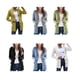 thumbnail image 5 of Guardurnaity Suéter de mujer con cuello en V, botón, prendas de vestir exteriores, abrigo de otoño de punto de manga larga, amarillo, M Prendas para la parte del cuerpo Azul S Guardurnaity AP003363-21, 5 of 6