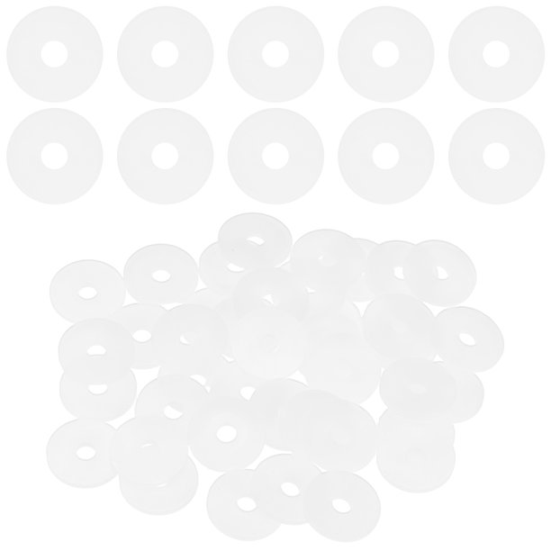 Uxcell 40-Pack M5 Arandelas Planas de Nylon 5mm ID 20mm OD 2mm Grosor Espaciador de Sellado Junta Anillo Blanco