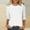 White, variant on Fesfesfes Women's Knit Crew Neck Tops Trendy Solid Color Loose Soft Breathable T-shirt 3/4 Sleeves Round Neck Casual Outdoor Blouse